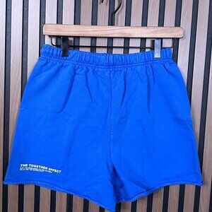Mayfair Sweat Short S / M Womens Blue Terry Fleece Cut Off 2.5" Inseam